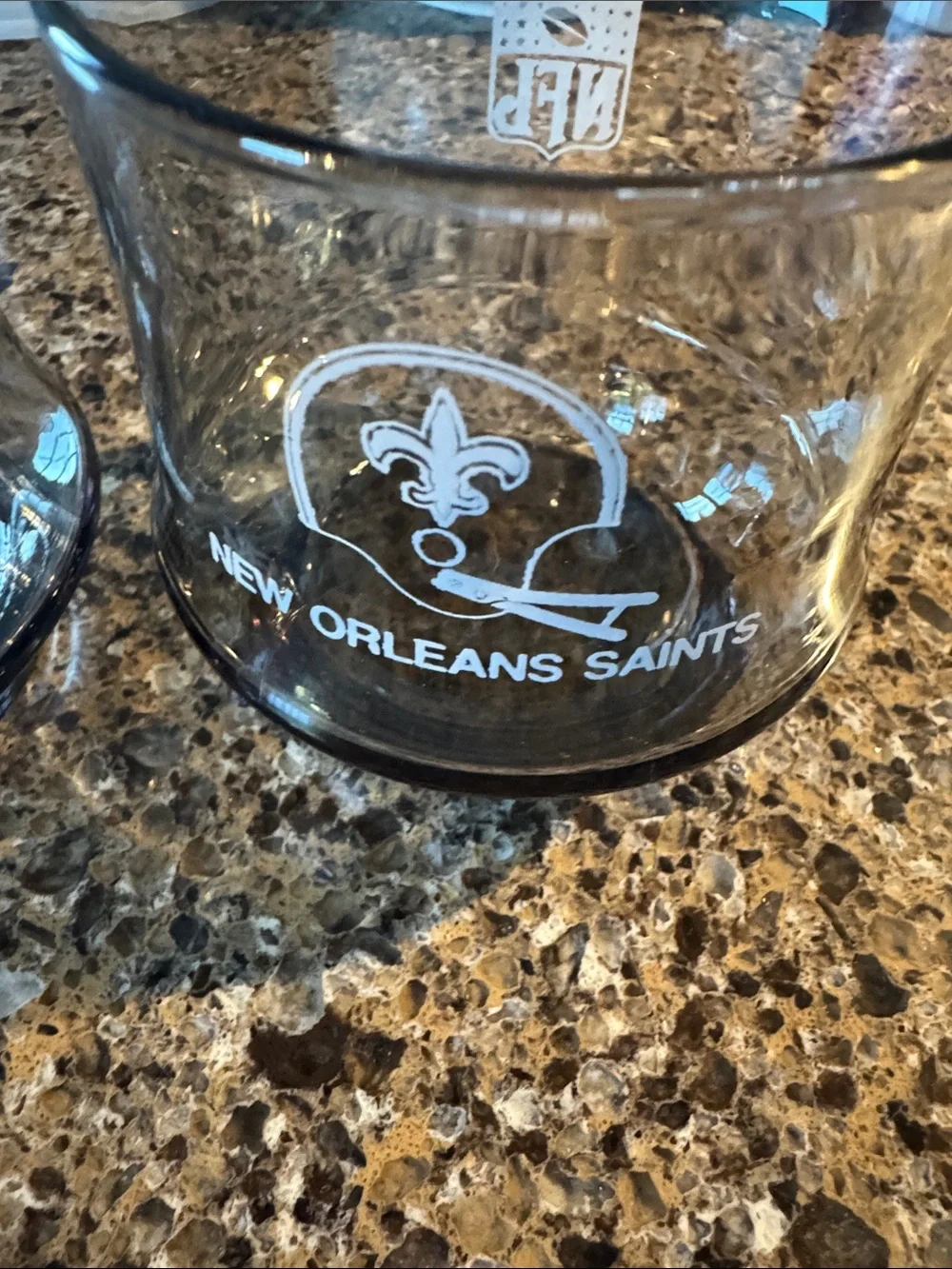 Small Smoky Clear Glasses - Set of 2 - New Orleans Saints